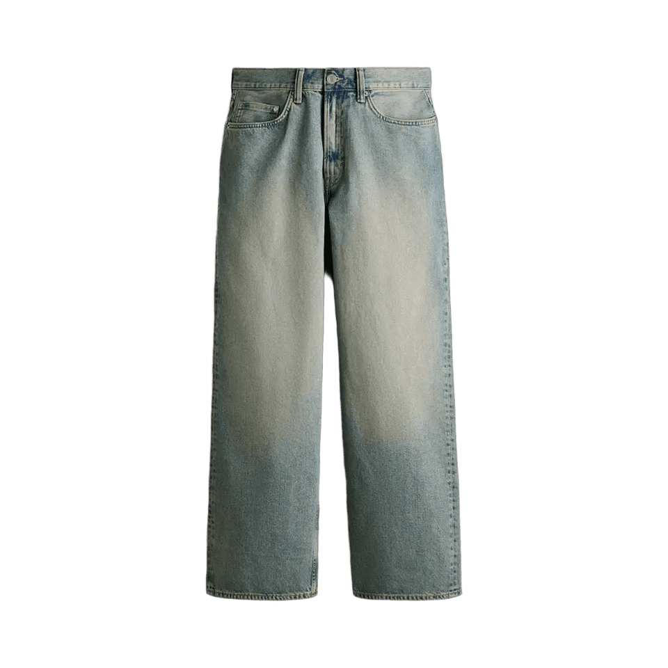 H&M washed denim blue baggy jeans
